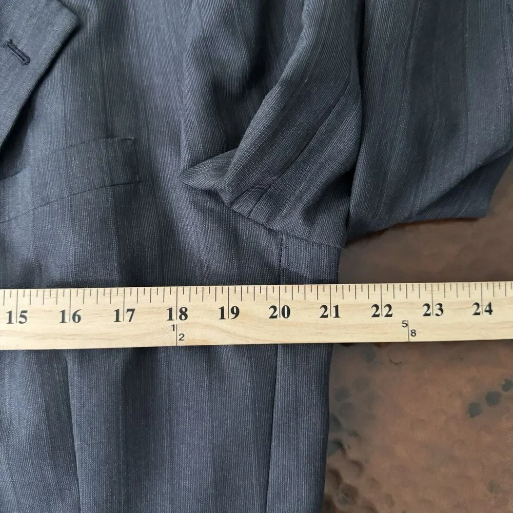 Christian Dior Monsieur Blazer 43L Gray Pinstripe VTG Wool USA Union Sport Coat